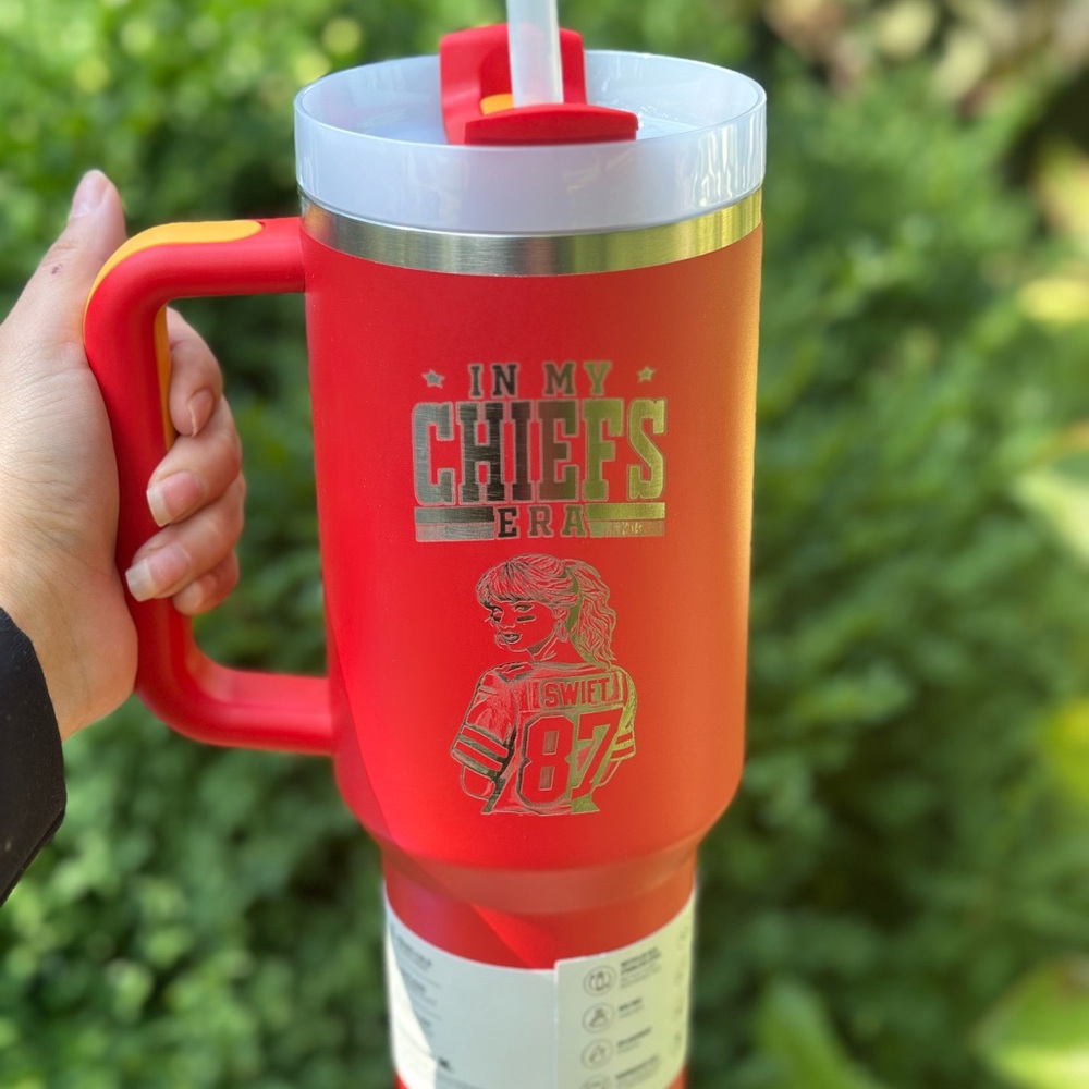 Red Chiefs Era Tumbler with Straw custom laser engraved